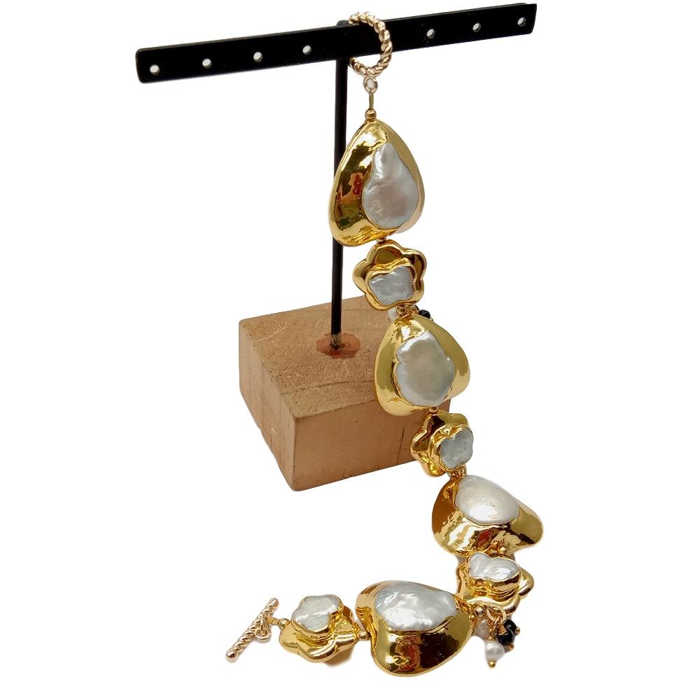 Toggle Clasp Gold - YYGEM natuurlijke hart- en bloemvormige witte