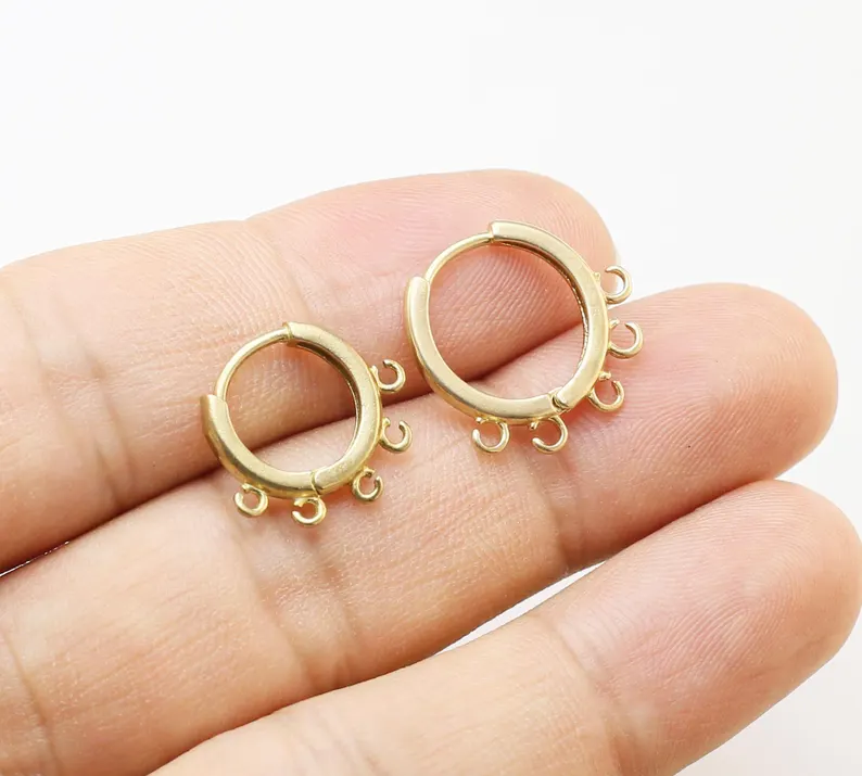 Jewelry Making Loops - 10st messing oorhoepels, leverback oorbel met