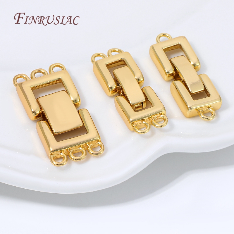Jewelry Making Bead - 18K vergulde multi-strengs sluiting connector rechthoekige