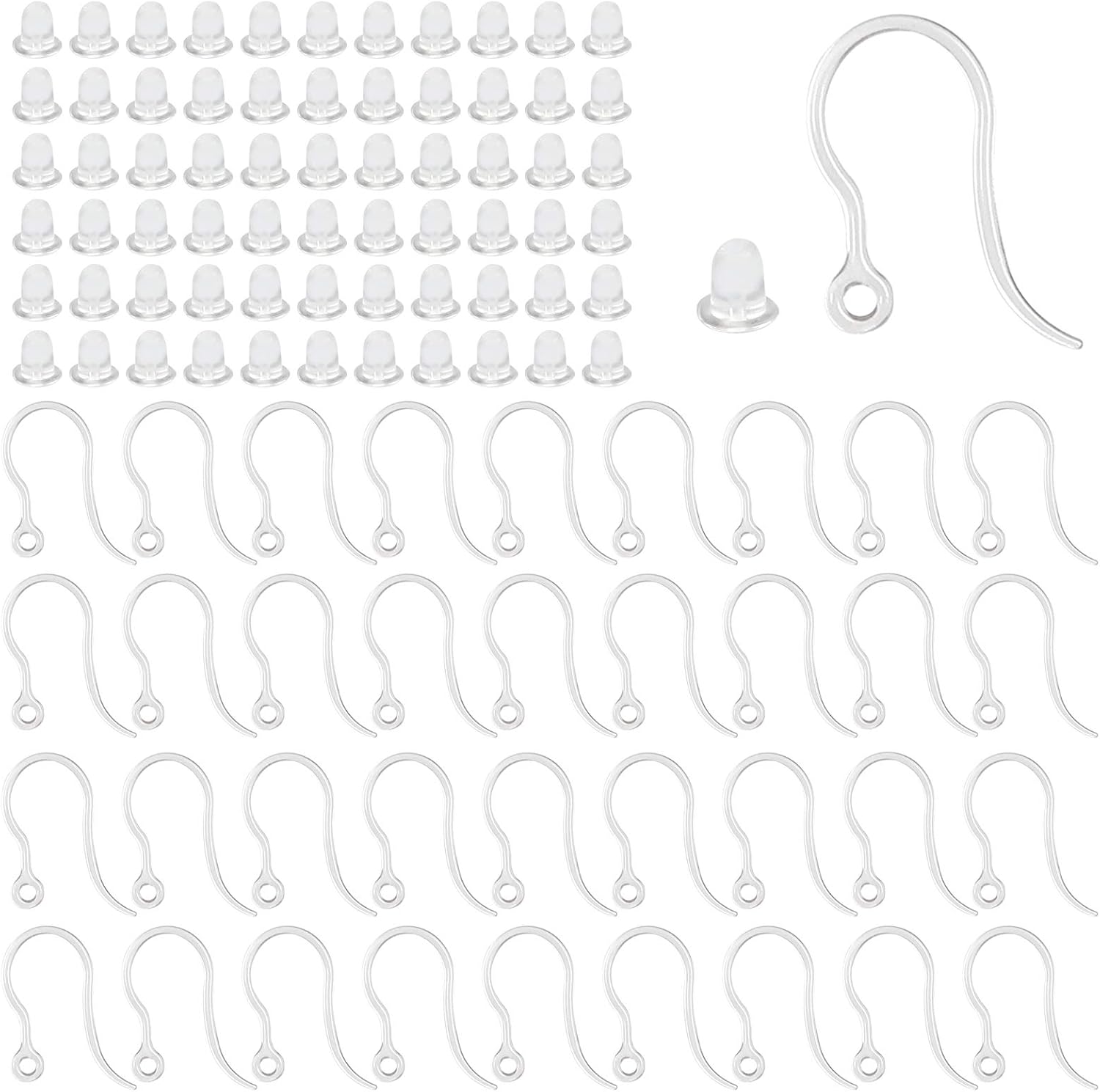 Jewelry Making Loops - 40 stuks doorzichtige plastic oorbelhaken oordraad