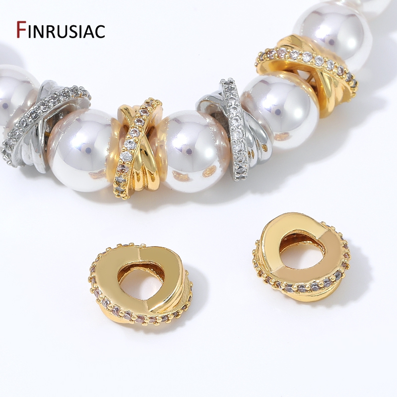 Jewelry Making Loops - 18K vergulde messing zirkoon gedraaide ring