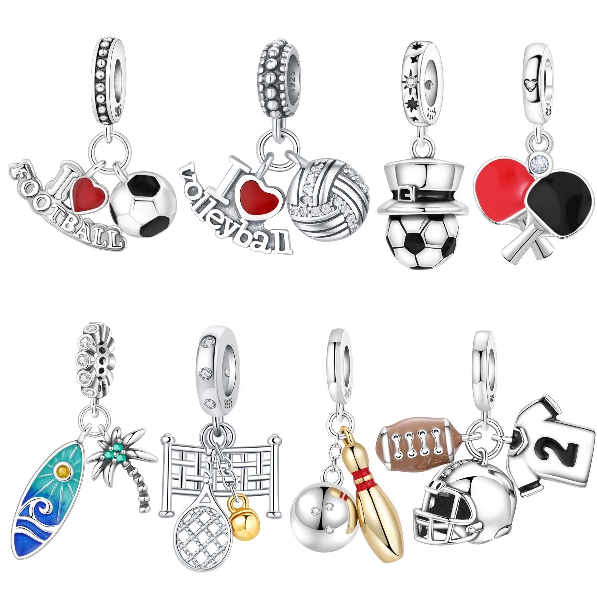Jewelry Making Table - MISEFF S925 Sterling Zilver Charm Sport