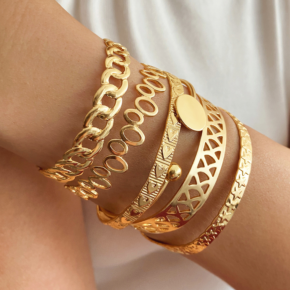 Toggle Clasp Gold - Vintage C-Vorm Gouden Kleur Armband Set