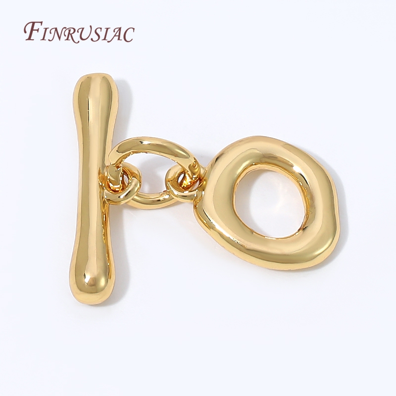 Toggle Clasp Gold - 18K verguld onregelmatig ovale OT-knoopsluiting, gladde