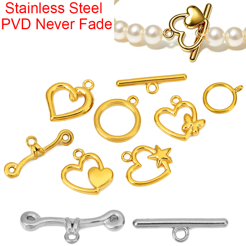 5 sets PVD Never Fade roestvri - Toggle Clasp Gold recensie en prijs